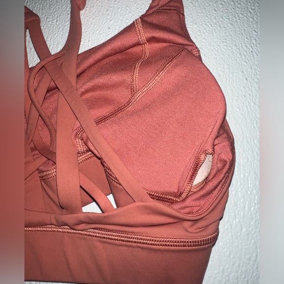 Lululemon Free To Be Serene Strappy Sports Bra Size 6 Coral Pink - Picture 6 of 7